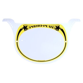 Neal Enterprises Neal Enterprises PROTO-PLATE old school BMX number plate BLACK on YELLOW on WHITE