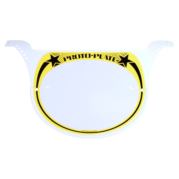 Neal Enterprises Neal Enterprises PROTO-PLATE old school BMX number plate BLACK on YELLOW on WHITE