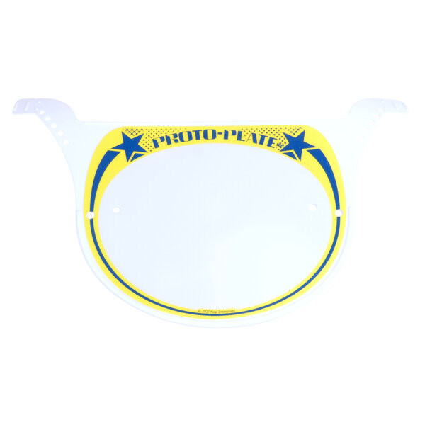 Neal Enterprises Neal Enterprises PROTO-PLATE old school BMX number plate BLUE on YELLOW on WHITE