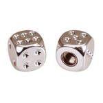 Porkchop BMX Porkchop Dice Bicycle Tire Schrader Valve Caps (pair) - CHROME