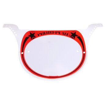 Neal Enterprises Neal Enterprises PROTO-PLATE old school BMX number plate BLACK on RED on WHITE