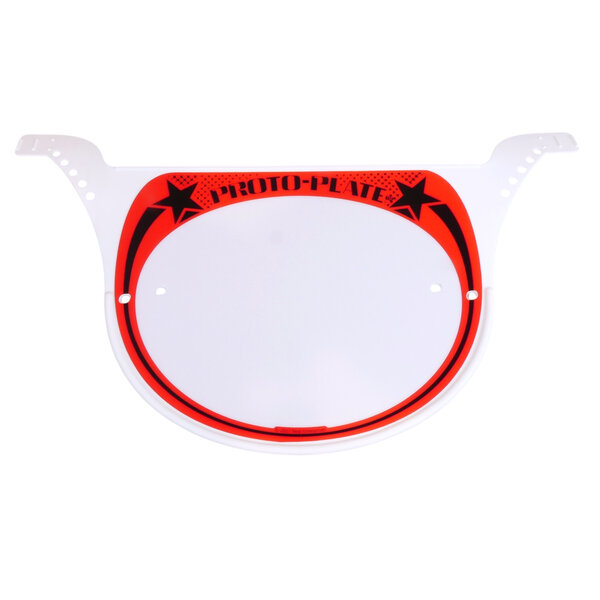 Neal Enterprises Neal Enterprises PROTO-PLATE old school BMX number plate BLACK on RED on WHITE