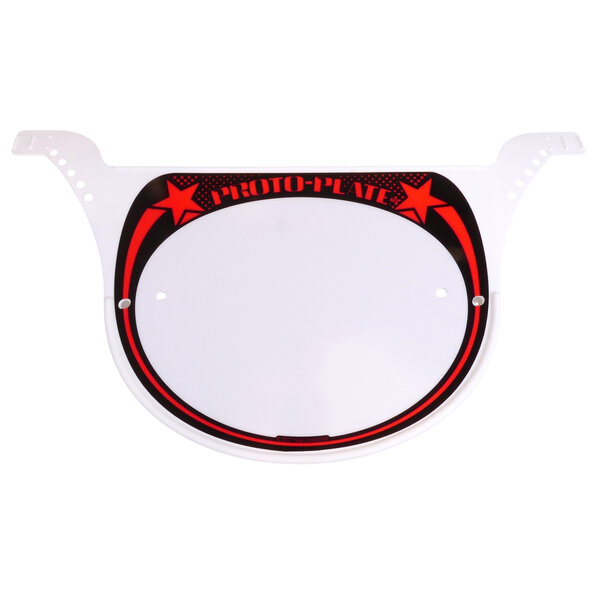 Neal Enterprises Neal Enterprises PROTO-PLATE old school BMX number plate RED on BLACK on WHITE plate