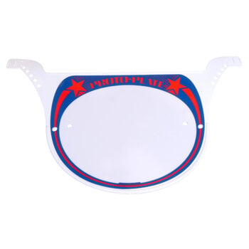 Neal Enterprises Neal Enterprises PROTO-PLATE old school BMX number plate RED on BLUE on WHITE plate
