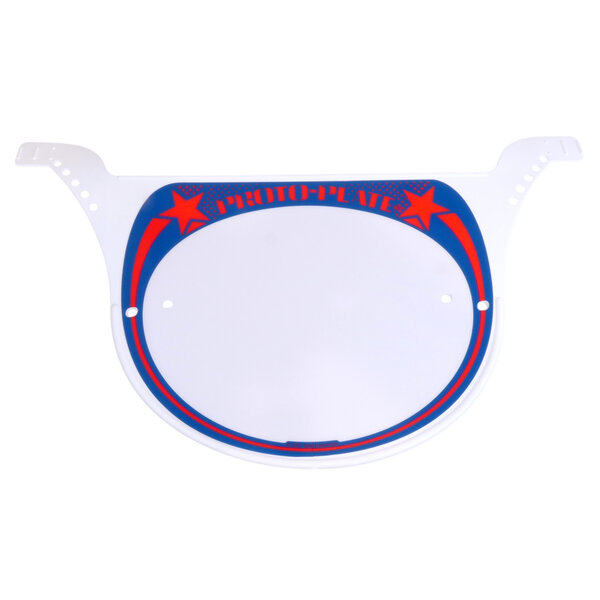 Neal Enterprises Neal Enterprises PROTO-PLATE old school BMX number plate RED on BLUE on WHITE plate
