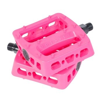 Odyssey Odyssey Twisted PRO PC polycarbonate platform BMX CR-MO axle bicycle pedals 9/16" - HOT PINK