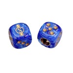 Schwinn Schwinn Krate  Stingray "S" Dice Bicycle Tire Valve Caps (pair) - SWIRL BLUE