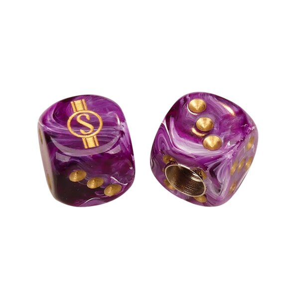 Schwinn Schwinn Krate  Stingray "S" Dice Bicycle Tire Valve Caps (pair) - SWIRL PURPLE