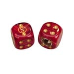 Schwinn Schwinn Krate  Stingray "S" Dice Bicycle Tire Valve Caps (pair) - SWIRL RED