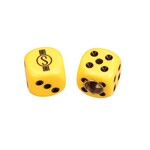 Schwinn Schwinn Krate  Stingray "S" Dice Bicycle Tire Valve Caps (pair) - YELLOW