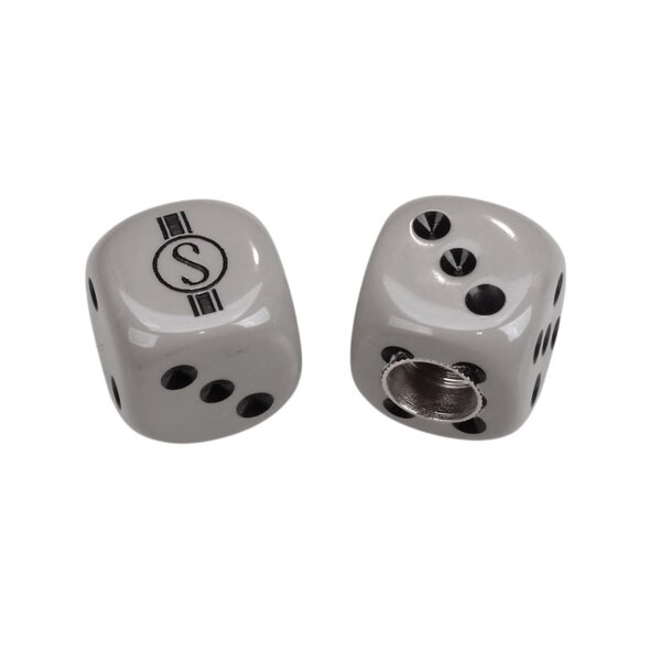 Schwinn Schwinn Krate  Stingray "S" Dice Bicycle Tire Valve Caps (pair) - GRAY GREY