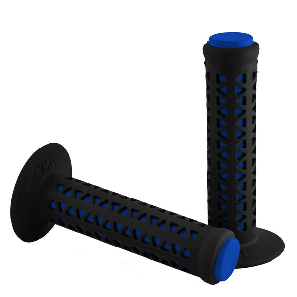 A'ME ***BLEMISH***AME old school BMX Unitron bicycle grips - BLACK over BLUE***BLEMISH***