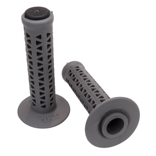 A'ME ***BLEMISH***AME old school BMX Unitron bicycle grips - GREY GRAY over BLACK***BLEMISH***