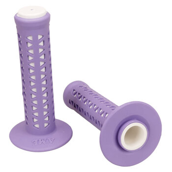 A'ME ***BLEMISH***AME old school BMX Unitron bicycle grips - LAVENDER over WHITE***BLEMISH***