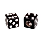 Porkchop BMX Porkchop Dice Bicycle Tire Schrader Valve Caps (pair) - BLACK w/ WHITE pips