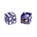 Porkchop BMX Porkchop Dice Bicycle Tire Schrader Valve Caps (pair) - BLUE GLITTER