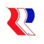 Robinson 1980-83 Robinson "R" BMX decal on WHITE (1 5/16" tall)
