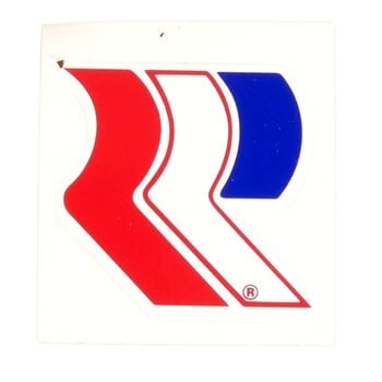 Robinson 1980-83 Robinson "R" BMX decal on WHITE (1 5/16" tall)