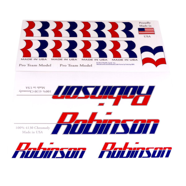 Robinson Robinson BMX decal set 1987-1989 - CLEAR with SILVER outline