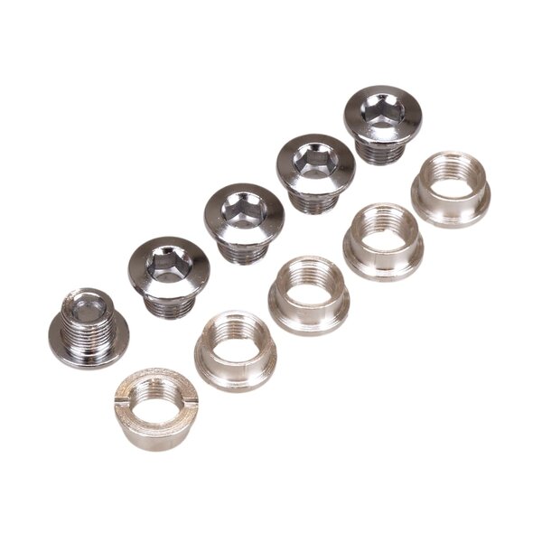 Porkchop BMX Chromoly chainring bolts for BMX bicycle - set of 5 - CHROME