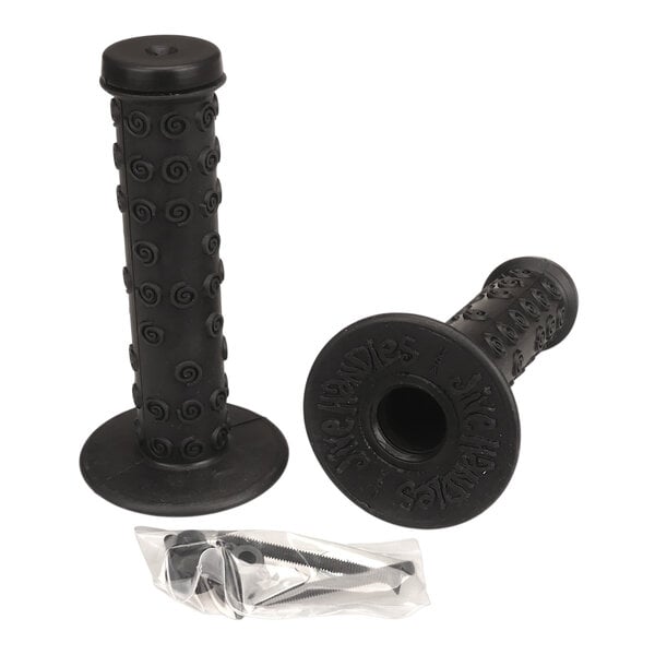 Neal Enterprises NOS Jive Handles old school BMX bicycle grips - BLACK w/ BLACK Trick Tips BAGGED