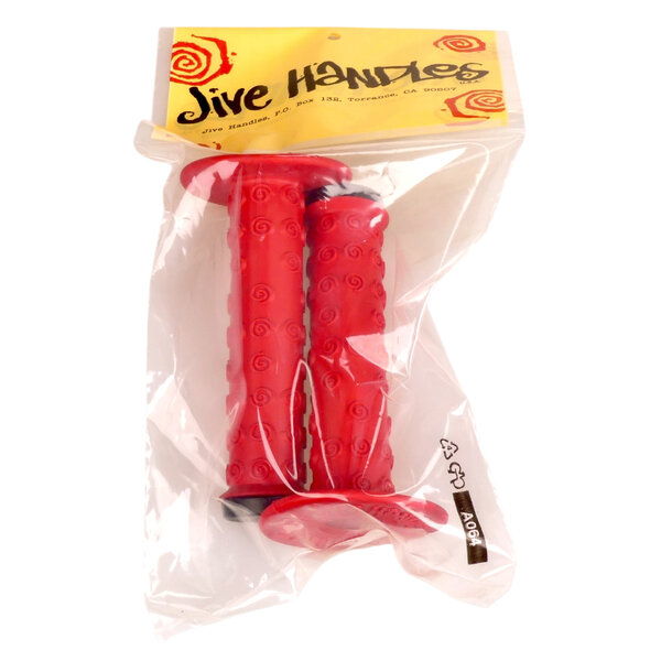 Neal Enterprises NOS Jive Handles old school BMX bicycle grips - RED w/ BLACK Trick Tips BAGGED