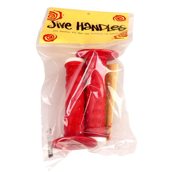 Neal Enterprises NOS Jive Handles old school BMX bicycle grips - RED w/ WHITE Trick Tips BAGGED