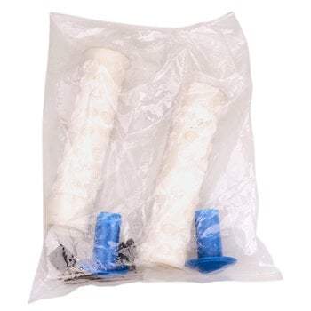 Neal Enterprises NOS M Jive Handles old school BMX grips - WHITE w/ BLUE Grip Locks PLAIN BAG