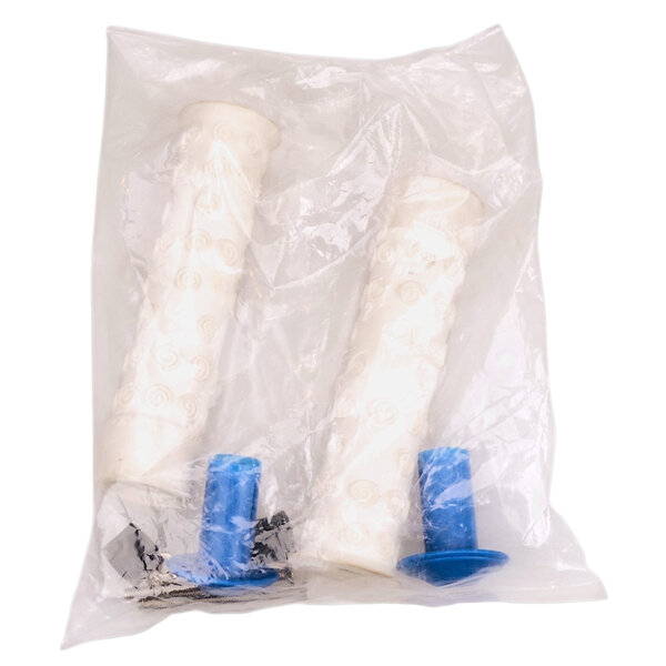 Neal Enterprises NOS M Jive Handles old school BMX grips - WHITE w/ BLUE Grip Locks PLAIN BAG