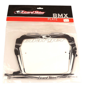 NOS Lizard Skins Charger MINI BMX number plate - BLACK/WHITE/SILVER