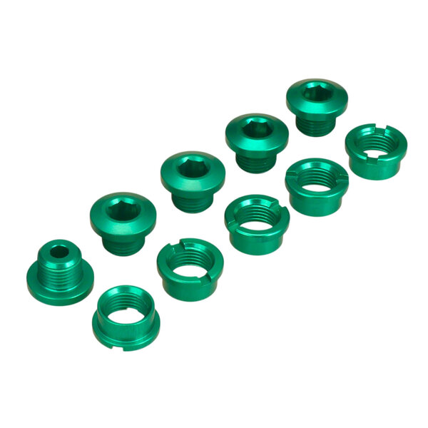 Porkchop BMX 7075 Aluminum alloy BMX bicycle chainring bolts (set of 5) GREEN
