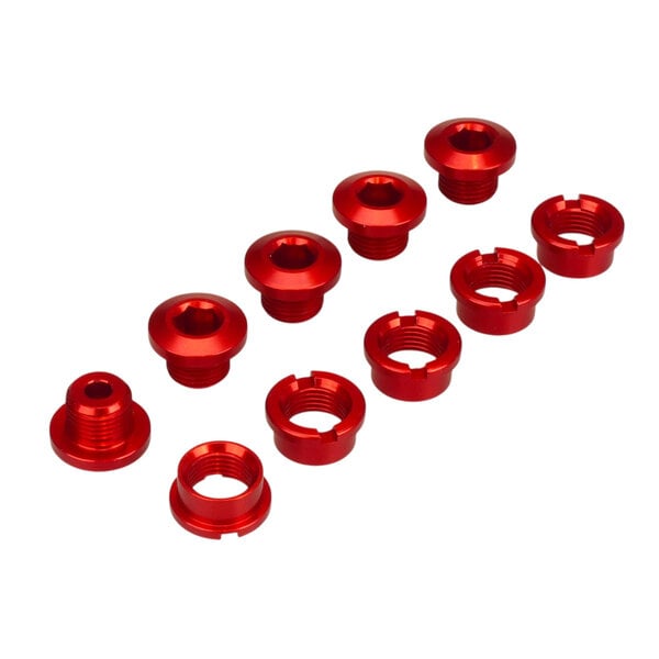 Porkchop BMX 7075 Aluminum alloy BMX bicycle chainring bolts (set of 5) RED