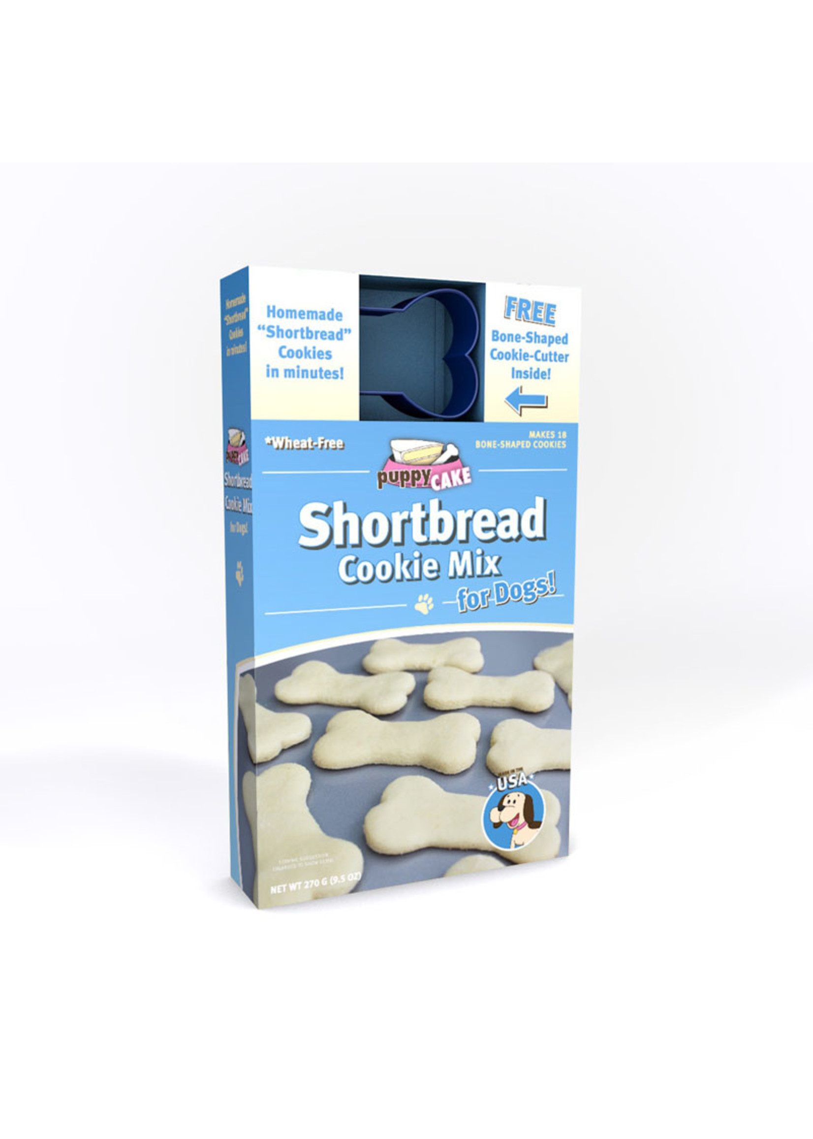 Puppy Cake Cookie Mix 10 oz Shortbread Wheat Free with Cookie Cutter
