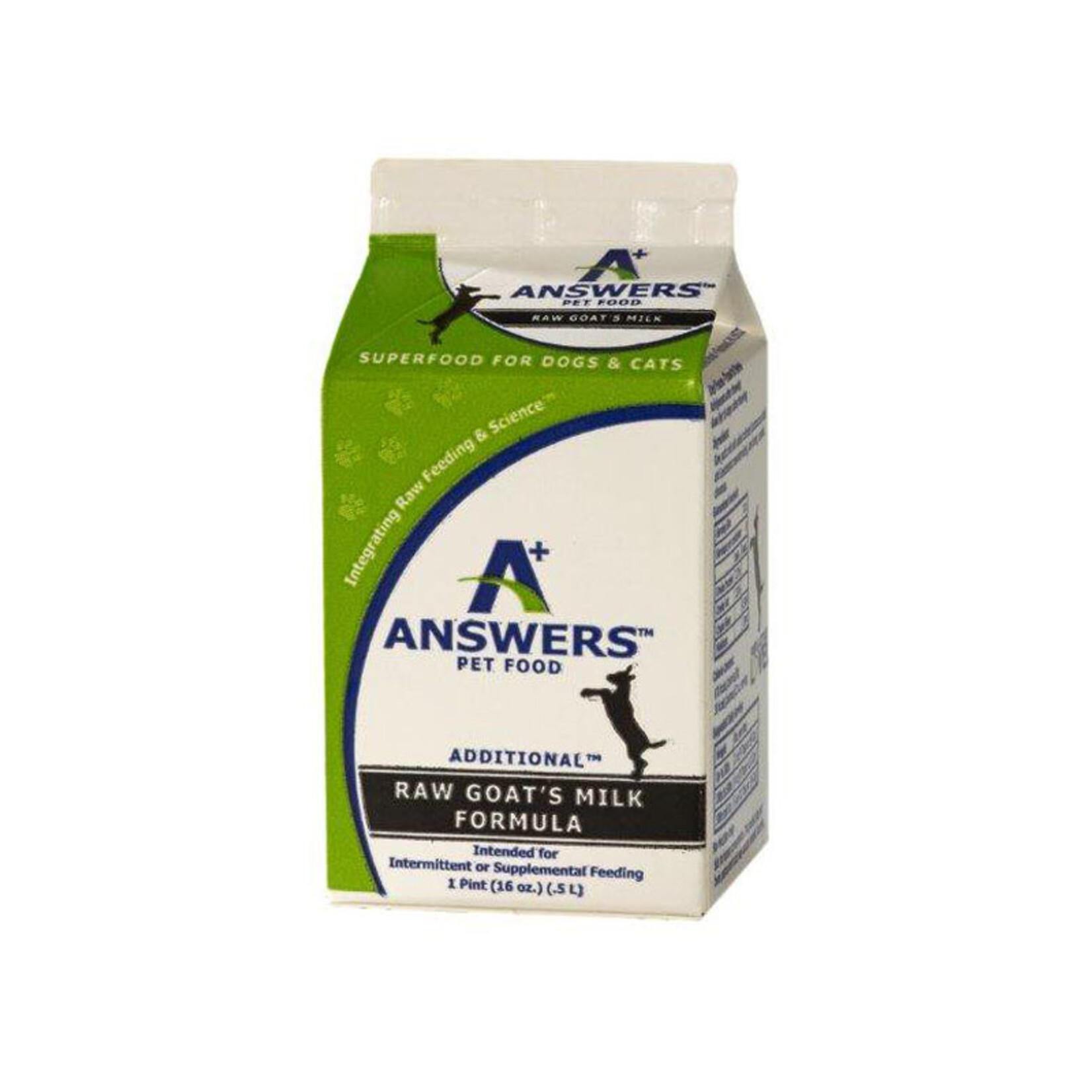 Answers Pet Food Answers Frozen Goat Milk 16oz