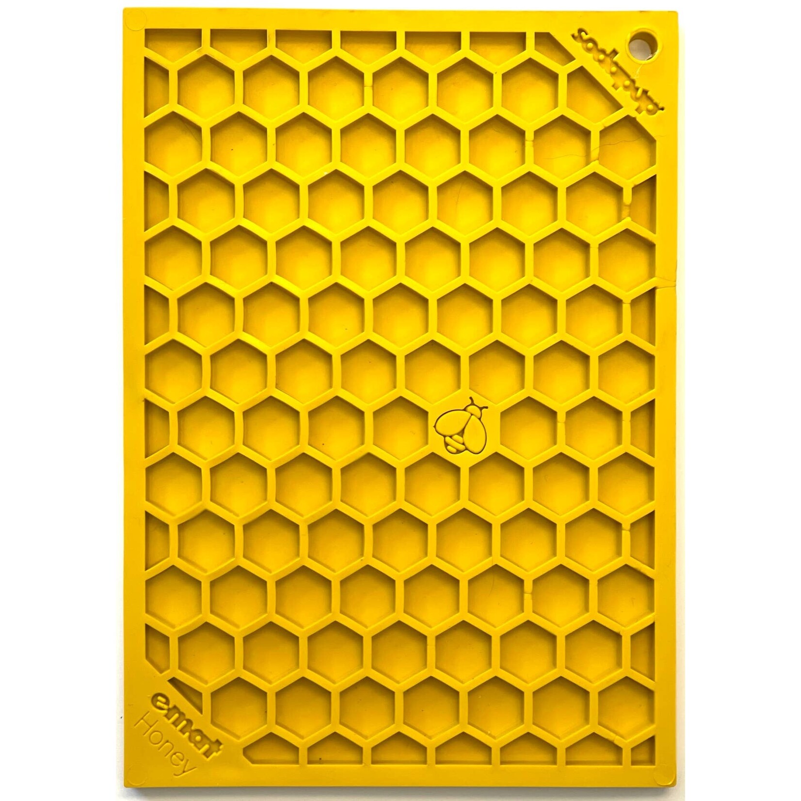 SodaPup Honeycomb Design Emat Enrichment Licking Mat - Yellow - Small