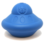 SodaPup Flying Saucer Durable Rubber Chew Toy & Treat Dispenser - Medium Blue