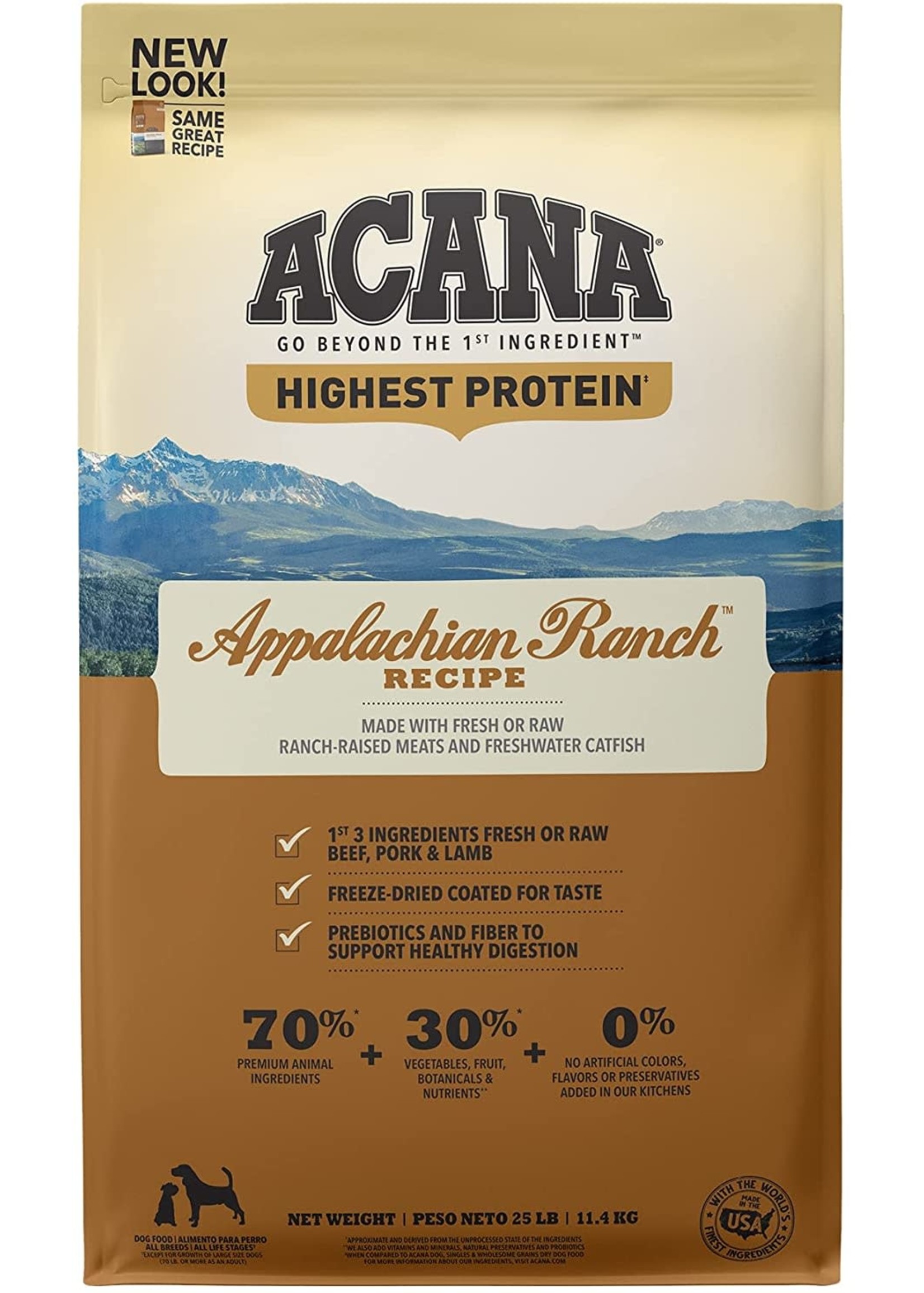 Acana Highest Protein - Appalachian Ranch Recipe (25 LB)
