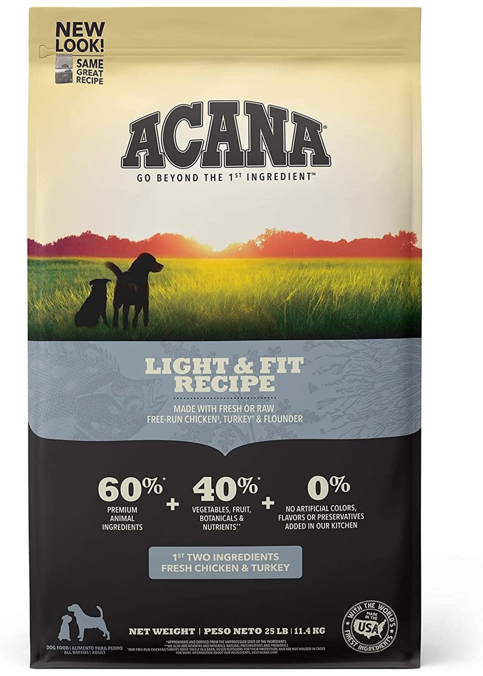 Acana Light & Fit Recipe - Chicken/Turkey/Fish (25 LB)