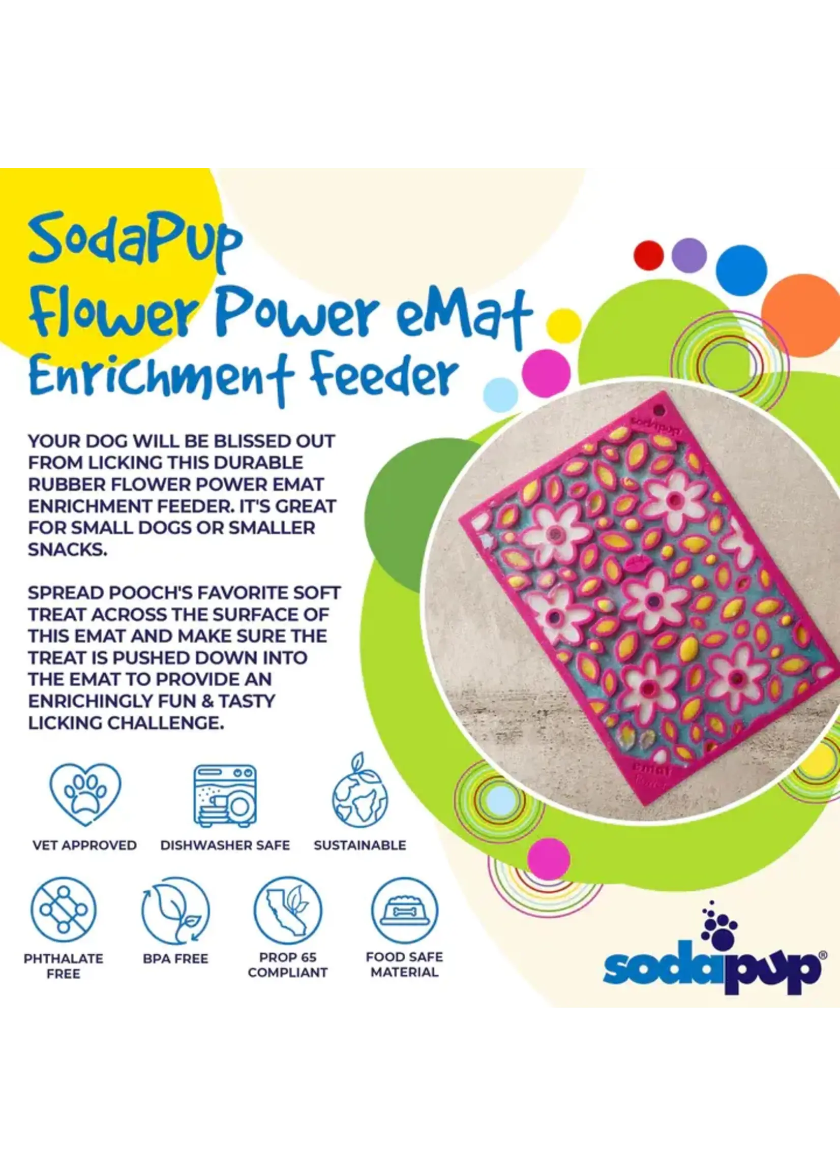 SodaPup Flower Power Enrichment Lick Mat SM