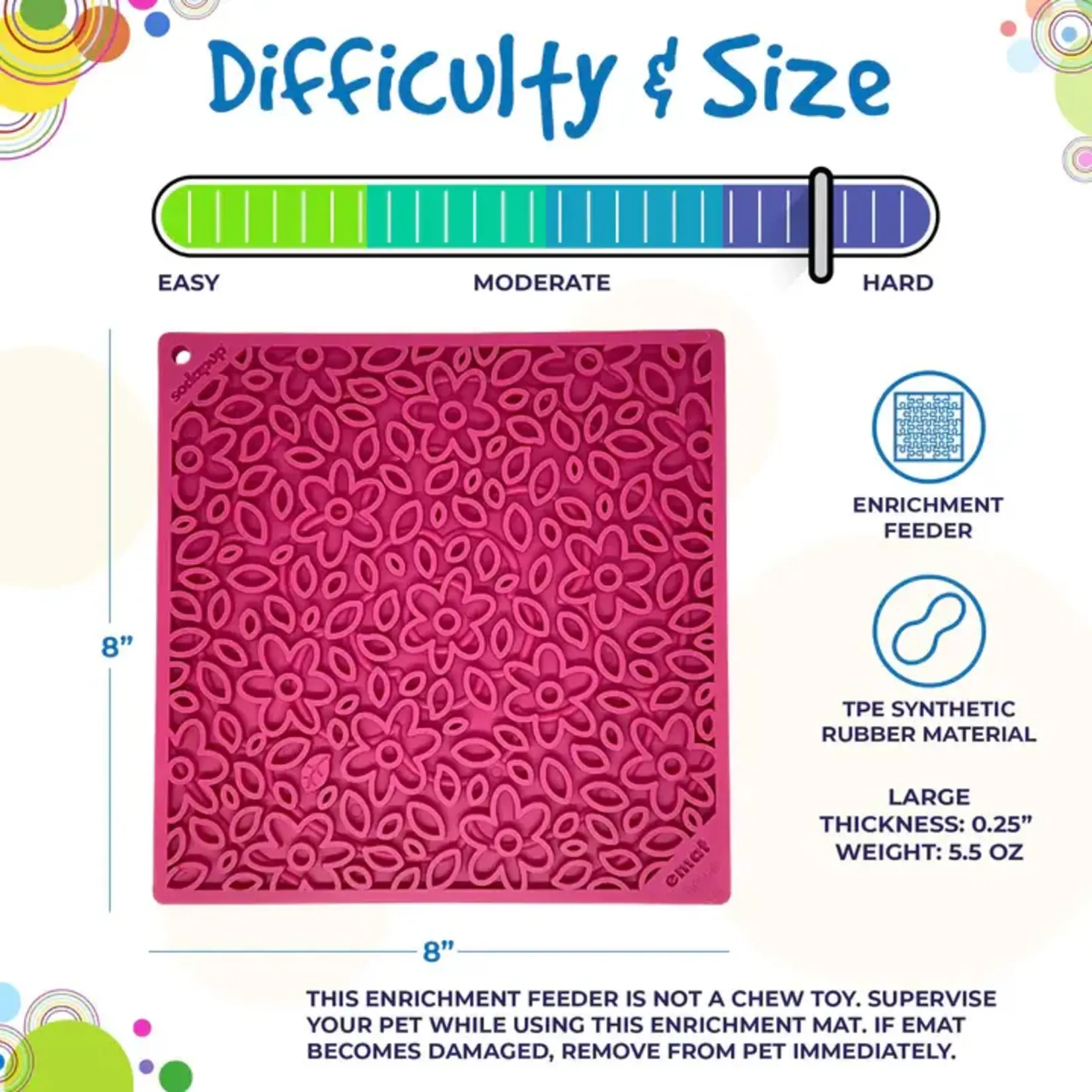 SodaPup Flower Power Enrichment Lick Mat LG