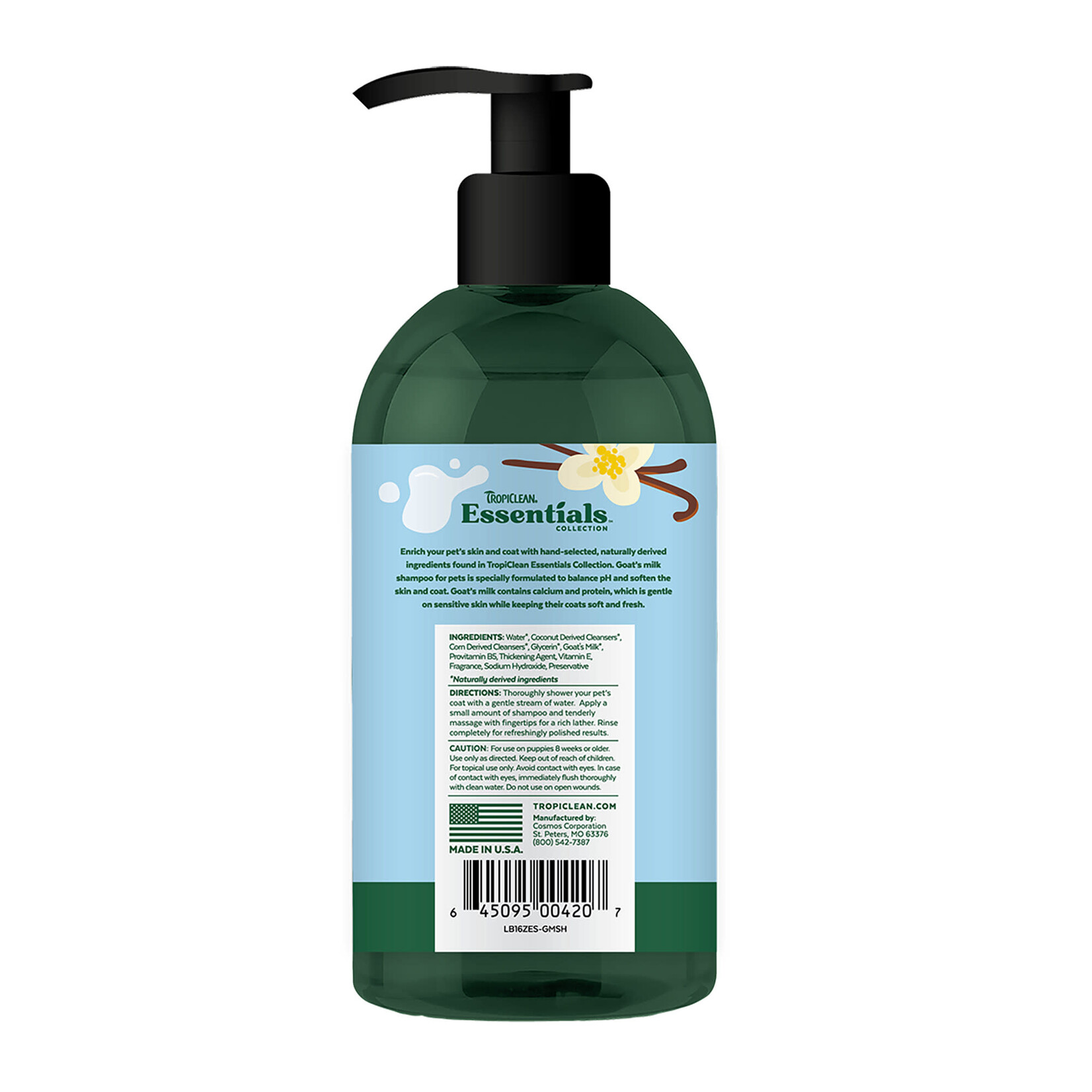 TropiClean TropiClean Essentials Goat Milk Hypoallergenic Shampoo16oz