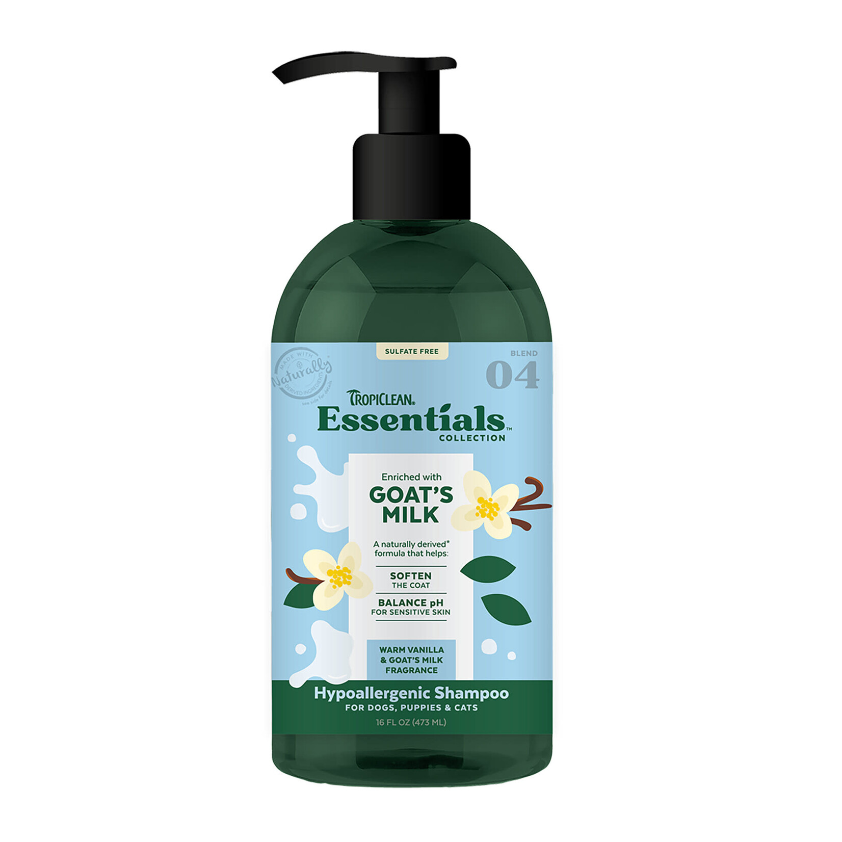 TropiClean TropiClean Essentials Goat Milk Hypoallergenic Shampoo16oz