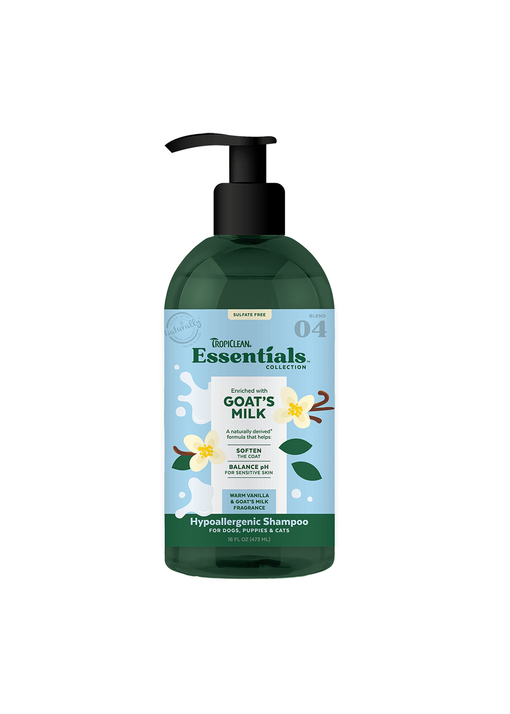 TropiClean TropiClean Essentials Goat Milk Hypoallergenic Shampoo16oz