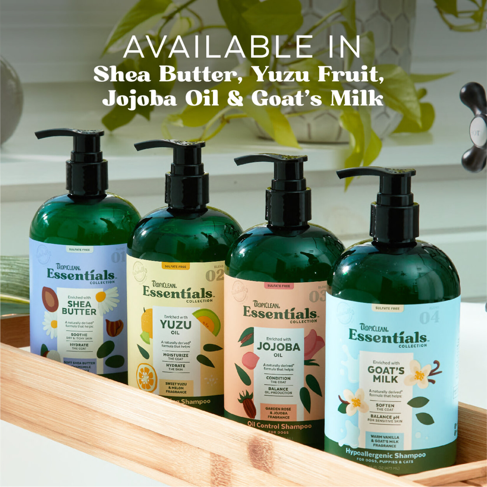 TropiClean TropiClean Essentials Goat Milk Hypoallergenic Shampoo16oz