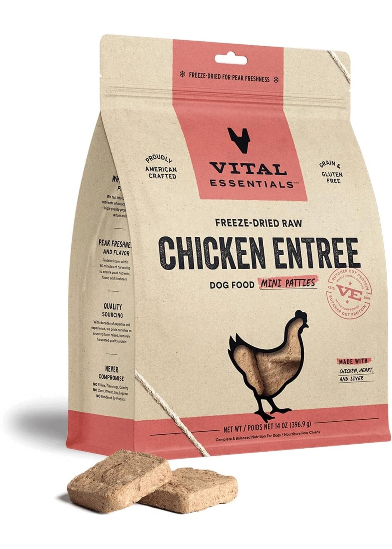 Vital Essentials Freeze-Dried Mini Patties Chicken 14oz