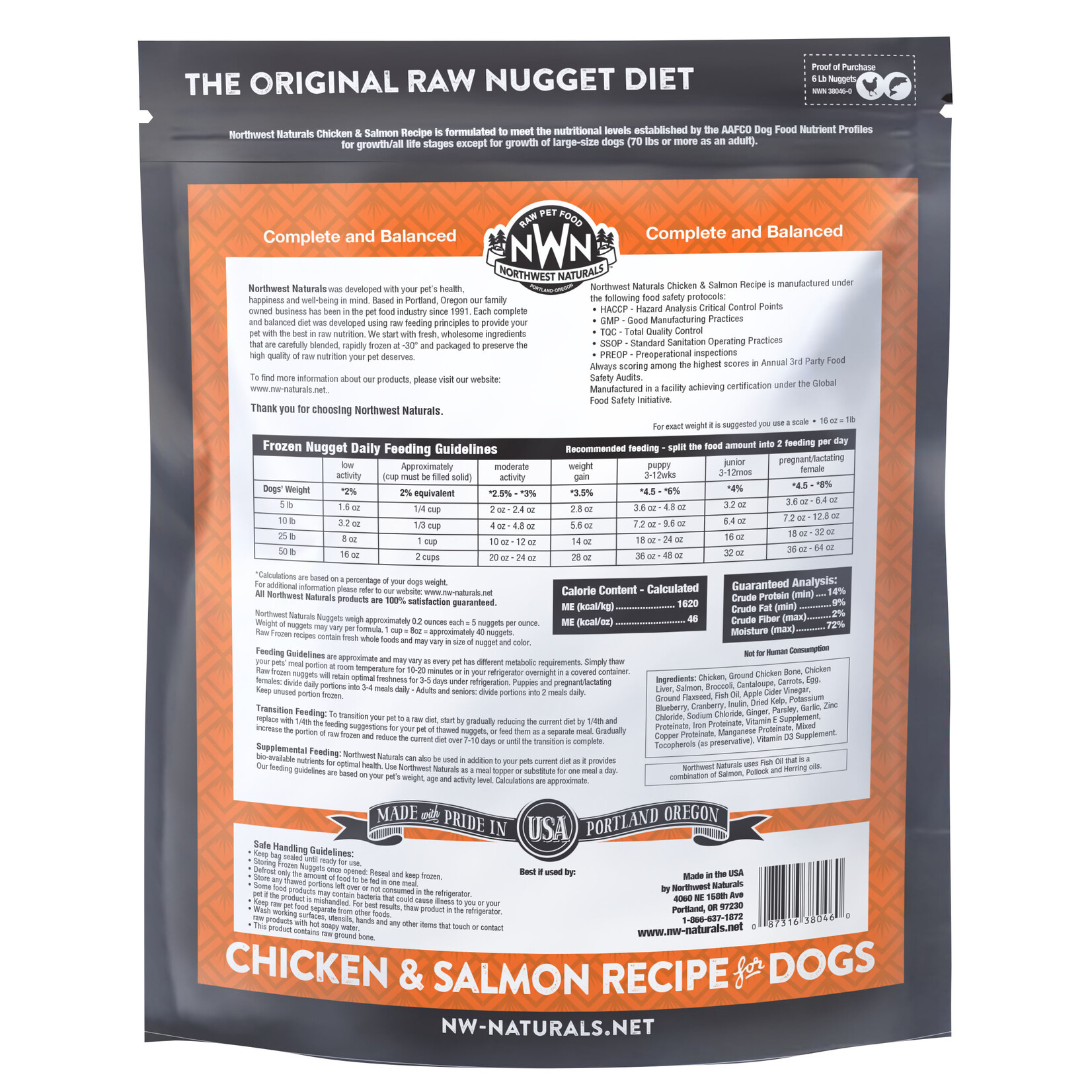 Northwest Naturals Frozen Raw Chicken & Salmon Nuggets 6LB