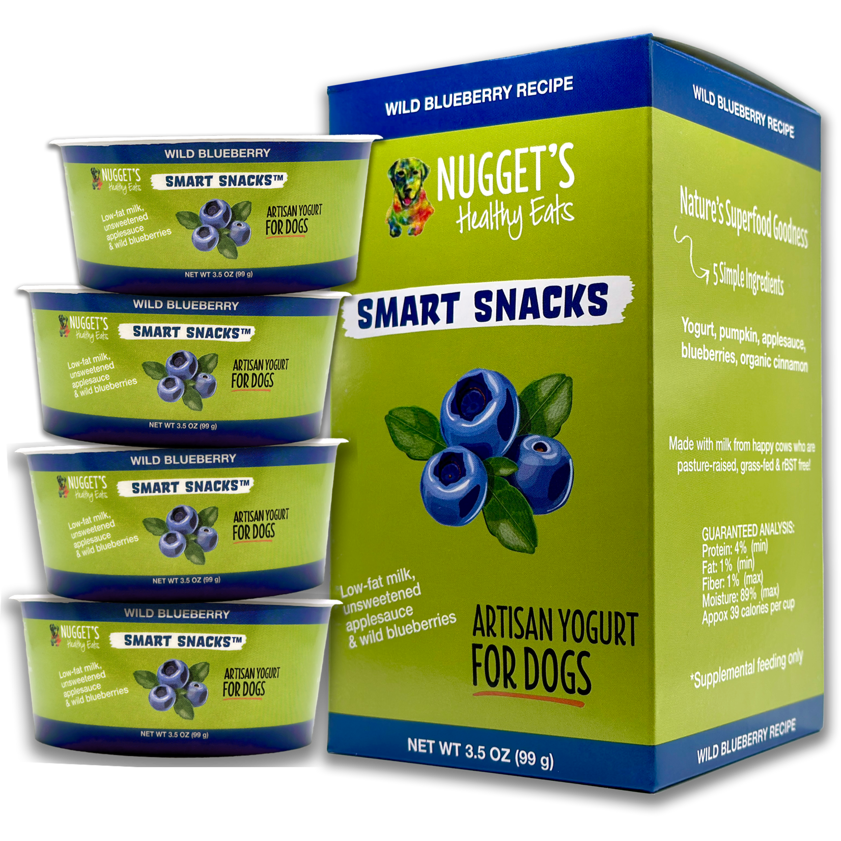 Nugget's Healthy Eats Smart Snacks Frozen Blueberry Yogurt 4-pack