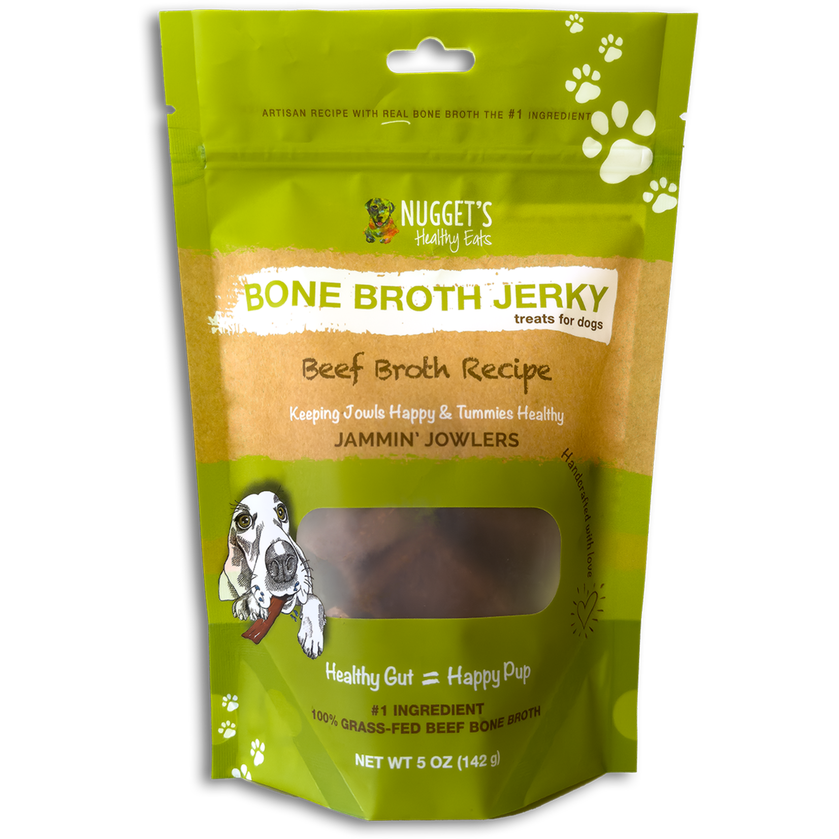 Nugget's Healthy Eats Jammin’ Jowlers Bone Broth Jerky Beef 5oz