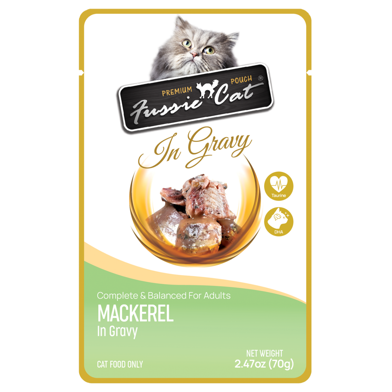 Fussie Cat Premium Pouch Mackerel In Gravy 2.47oz