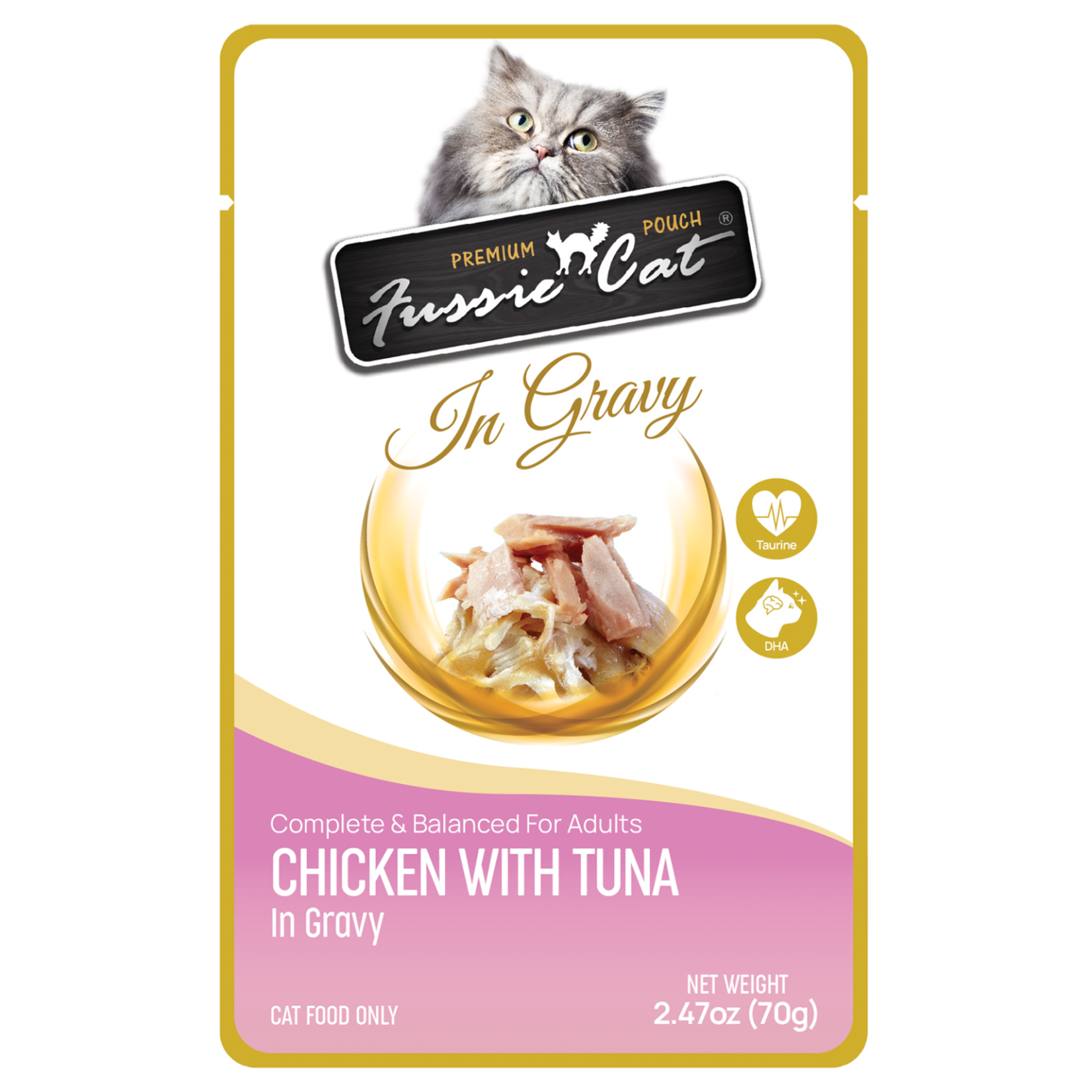 Fussie Cat Premium Pouch Chicken With Tuna In Gravy 2.47oz